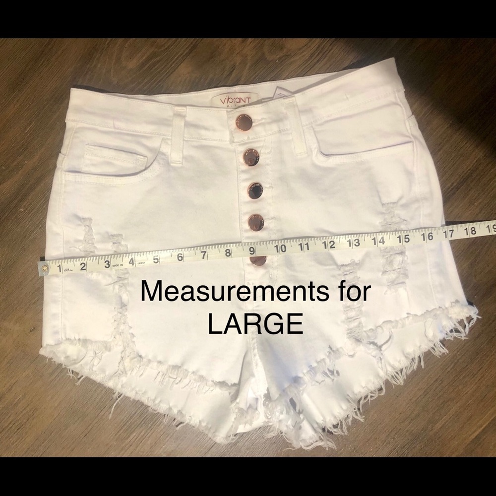 white high waisted shorts - Picture 8 of 11